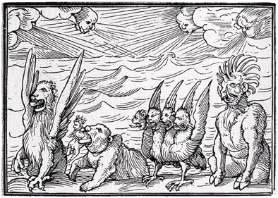 le 4 bestie di Daniele, 1538