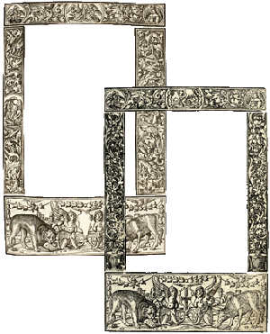 cornici xilografiche di Gregorio de Gregori (1519) e Paolo Gadaldini (1578)