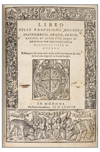 Libro delle prouisioni, decreti, instromenti ... (1578), frontespizio
