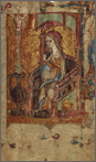 Lily Crucifixion, Llanbeblig Book of Hours, c. 2r (National Library of Wales)