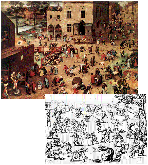 Giochi di bambini (P. Bruegel il vecchio) e di scimmie (P. van der Borcht IV)