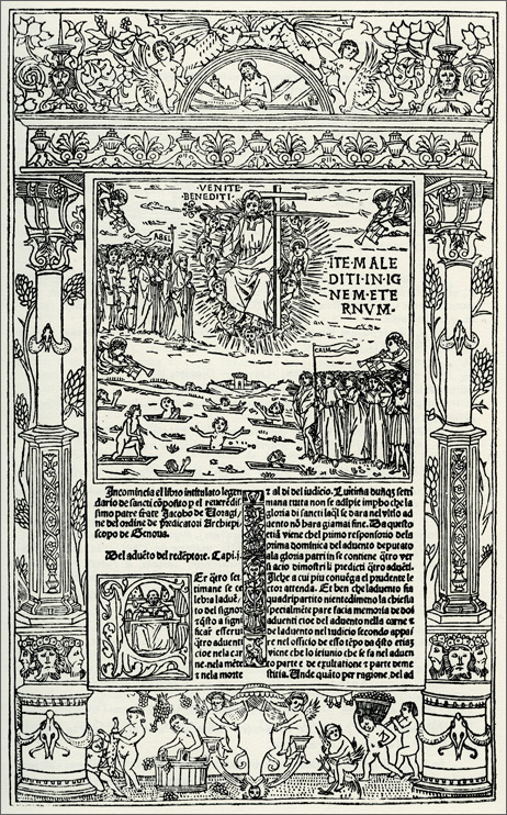 Giudizio finale da I. da Voragine, Legendario de sancti, Venezia, 1492, c. a3r 