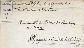 nota ms. di Abraham Gagnebin de la Ferrière