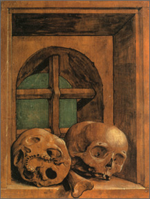 H. Holbein il giovane, Due teschi, ca. 1520