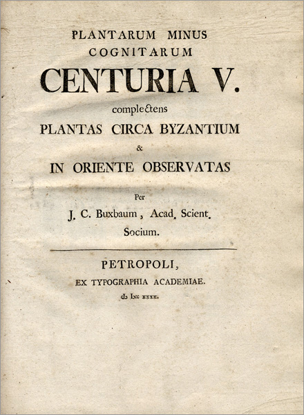 frontespizio della Centuria V.